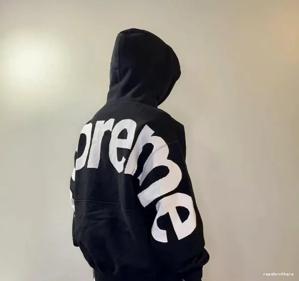 LOGO LOGO BIG L S Black Grey JACQUARD HOODED Hoodie Sweatshirt M XL Back Big SWEATSHIRT 0805